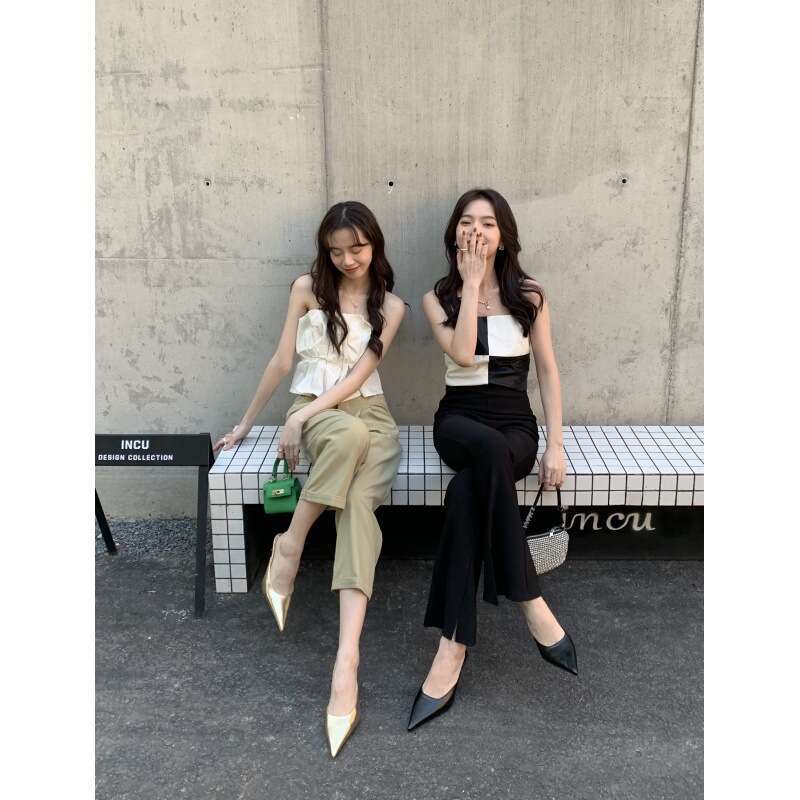 2025 Spring/Summer New Pointed Heel Fashion with Back Headless and Empty Sandals, Thin High Heels, Half Dragged Women's Shoes