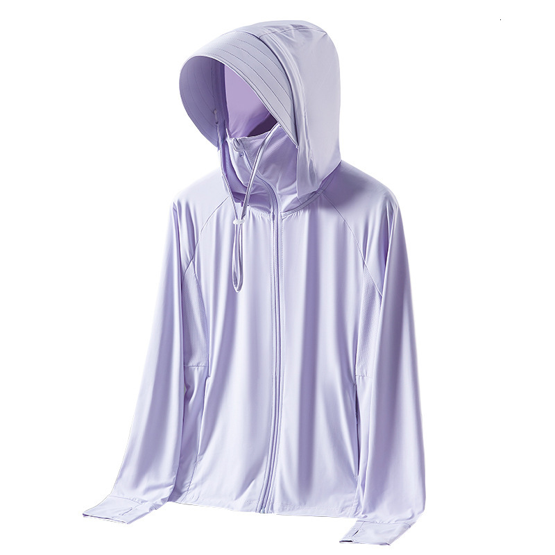 Outdoor Ice Silk Sun Protection Clothing Womens Summer Hooded Sun Protection Clothing Sun Shading Breathable Skin Clothing Mens Uv Resistant Fishing C