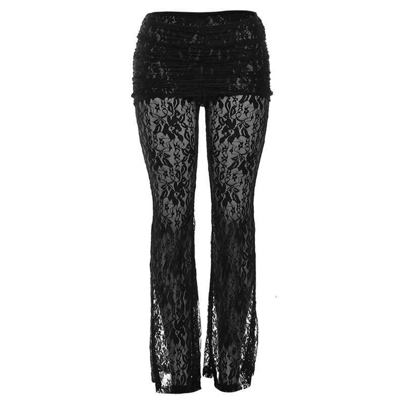 Women's Wear Wind Spring Women's Clothing New Product Pure Desire Sexy Perspective Lace Splicing Low Waist Micro Pull Pants