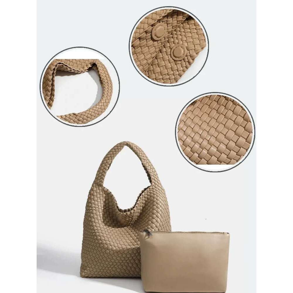 Designer Hand Knitting PU Large Women's Woven Tote Mistress Gift Original Mark Bags Casual Side Bag For Women