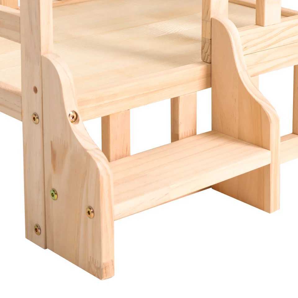 Solid wood pet bed wooden dog bed frame dog house furniture cat and dog bed bracket small teddy bear rectangular shape for male pets X250412