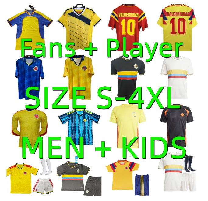 2025 2026 Colombia Richard Rios Soccer Jerseys 25 26 JAMES LUIS DIAZ football shirt Camiseta de futbol maillot 1990 2001 2014 Valderrama Retro Player version kids kit