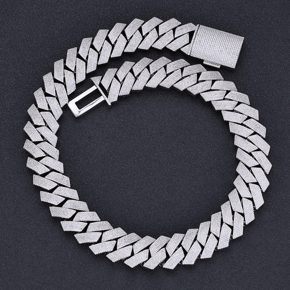 Elegant JUNAO 20mm Width Hip Hop Cuban Link Charm Necklace - Versatile Rose Gold-Plated Brass