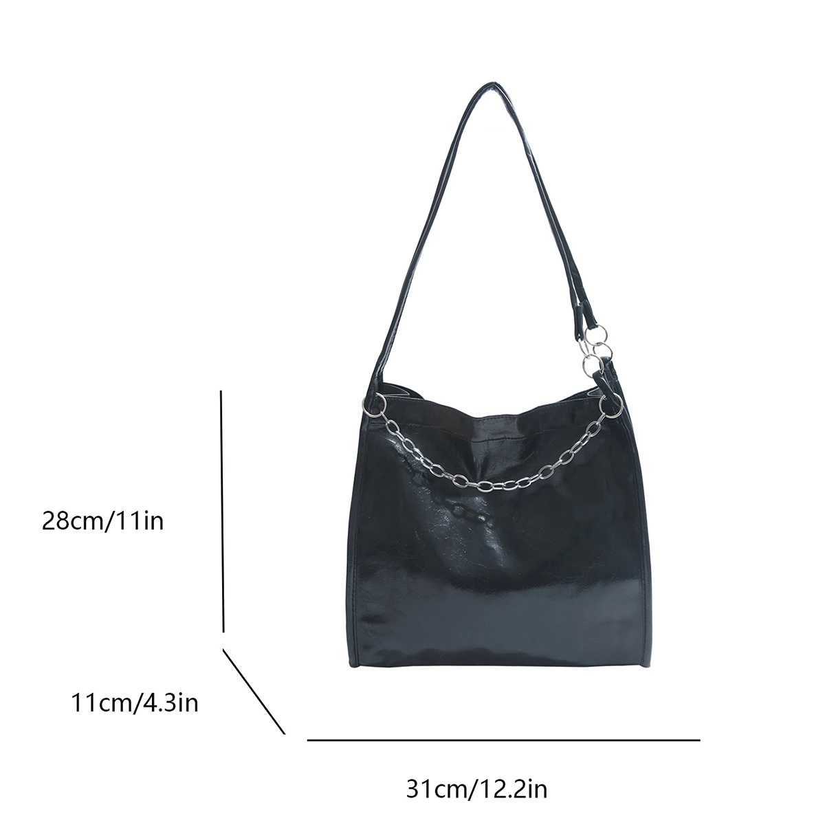 Retro marble printed handbag for women lightweight PU open top chain handle design for daily travel shopping shoulder bagXJ250412