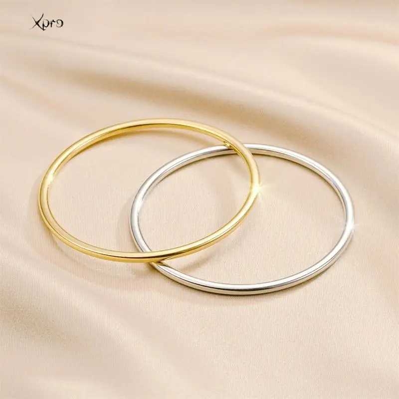 Fashionable Stainless Steel Bracelet For Women Round Minimalist Elegant Gold Color Bracelet Womens Accessories Popular JewelryC250411