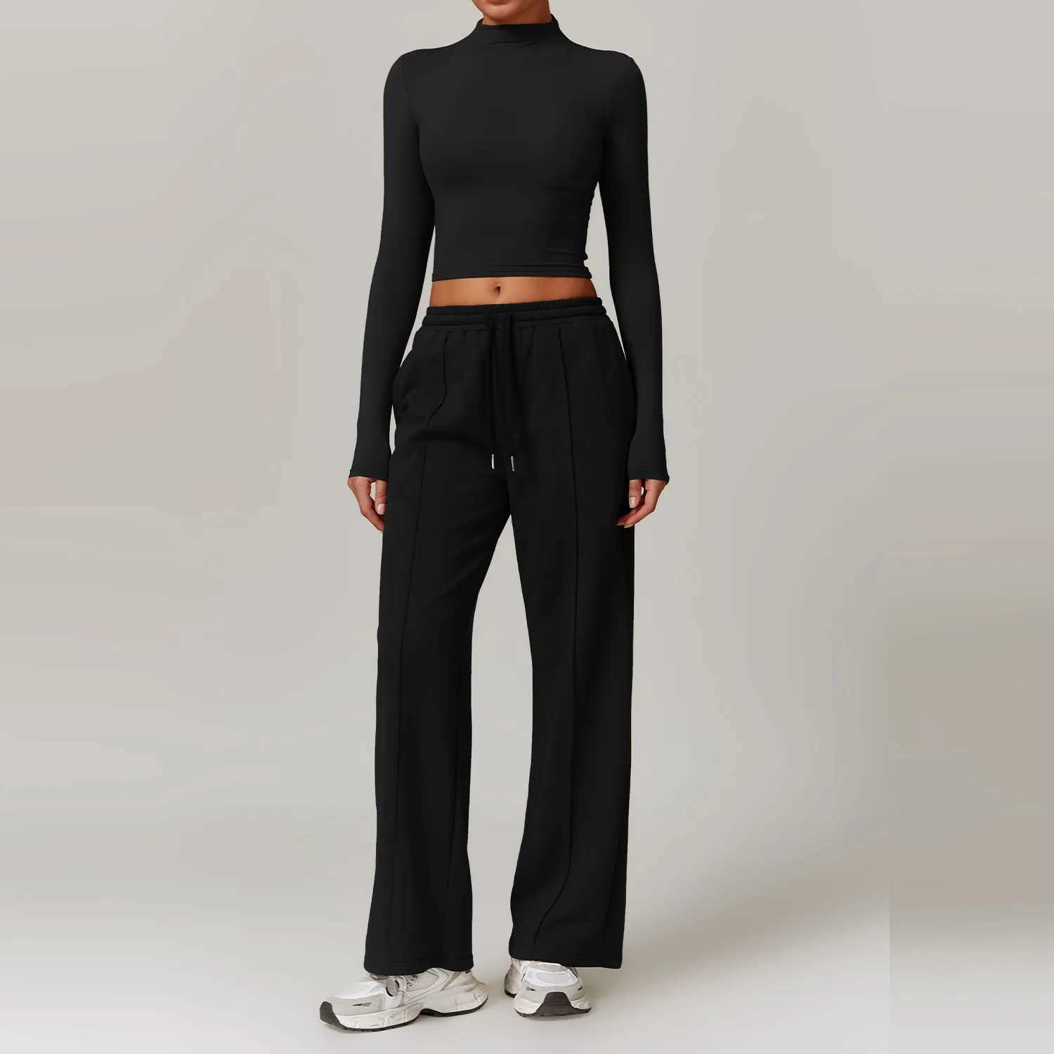 Yoga Set 2PCS Women Sportswear Push Up Workout Clothes Sports Suits Gym Legging Fitness Bra Crop Top Long Sleeve Athletic Wear J251112