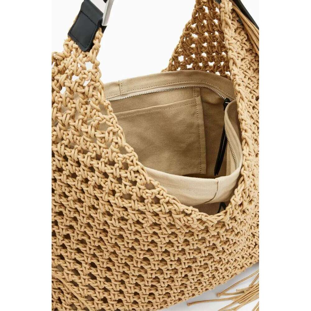 Bohemian Beach Bags For Women Designer Handbags Purses 2025 New Nylon Fabric Hollow Tassels With Inner Pocket