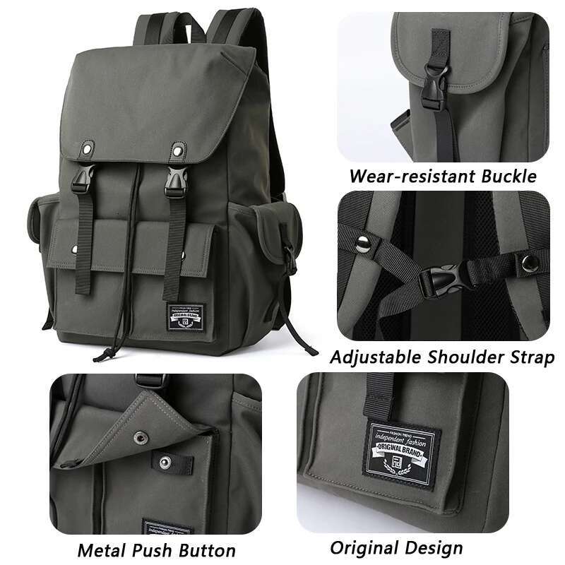 Fashion Drawstring For Men Oxford Waterproof 17.3 Inch Laptop Mochila Large Capacity Travel Durable College Backpack Business