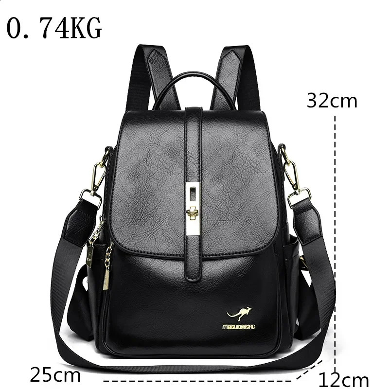 Women Backpack High Quality Leather Fashion Backpack Large Capacity School Bag for Girls Large Travel Backpack 250407