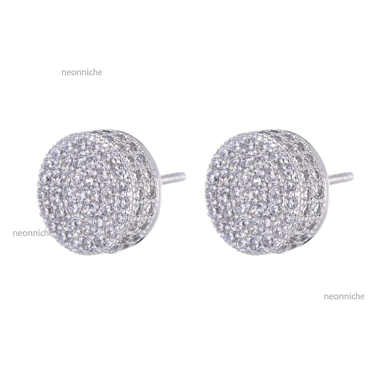 New Fine Jewelry HipHop Iced Out Dia Yellow Gold Color Sterg Sier VVS Moissanite Stud Earring for Unisex