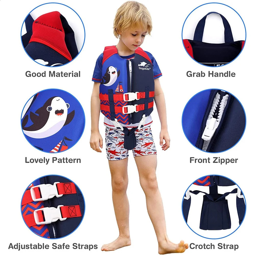 Childrens Life Jacket Neoprene Watersport Buoyancy Vest Water Sports Beach Surfing Swimming Sailing Rafting Safety Life Jacket 250411