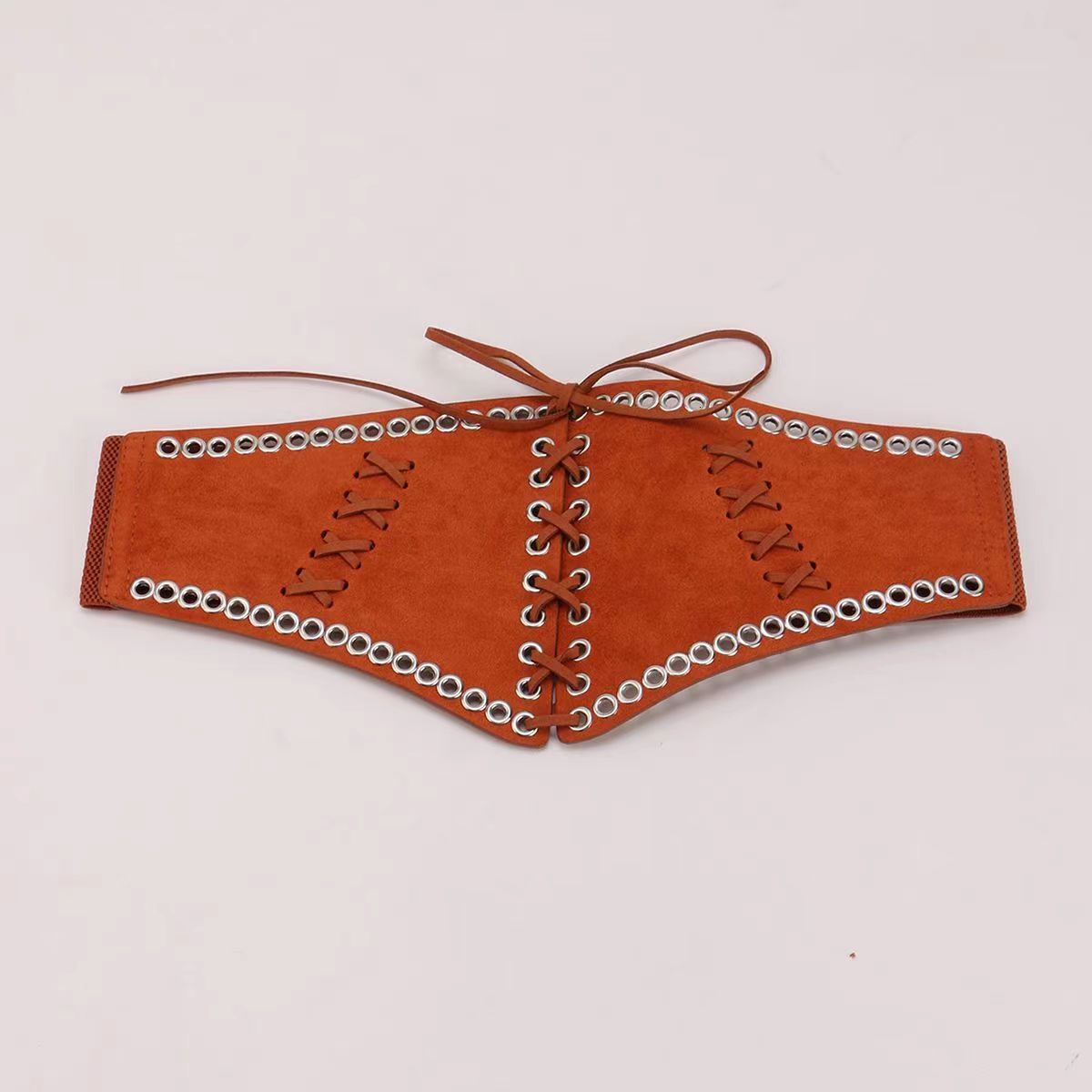 Lace up chest support waist seal, women's decorative dress, fashionable outerwear, elastic waistband, plus size wide waistband