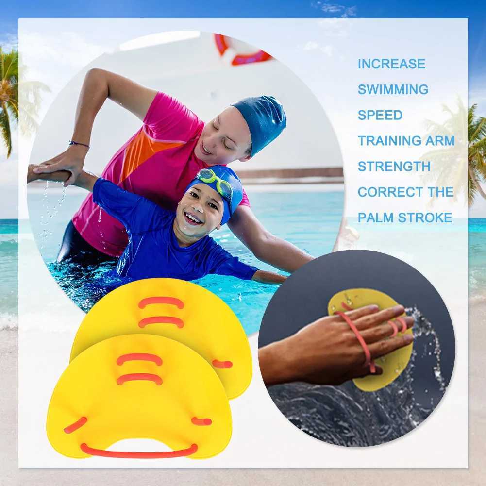Silicone swimming paddles womens safety water sports hand net flip diving gloves swimming pool paddles swimming fingers finsY250412