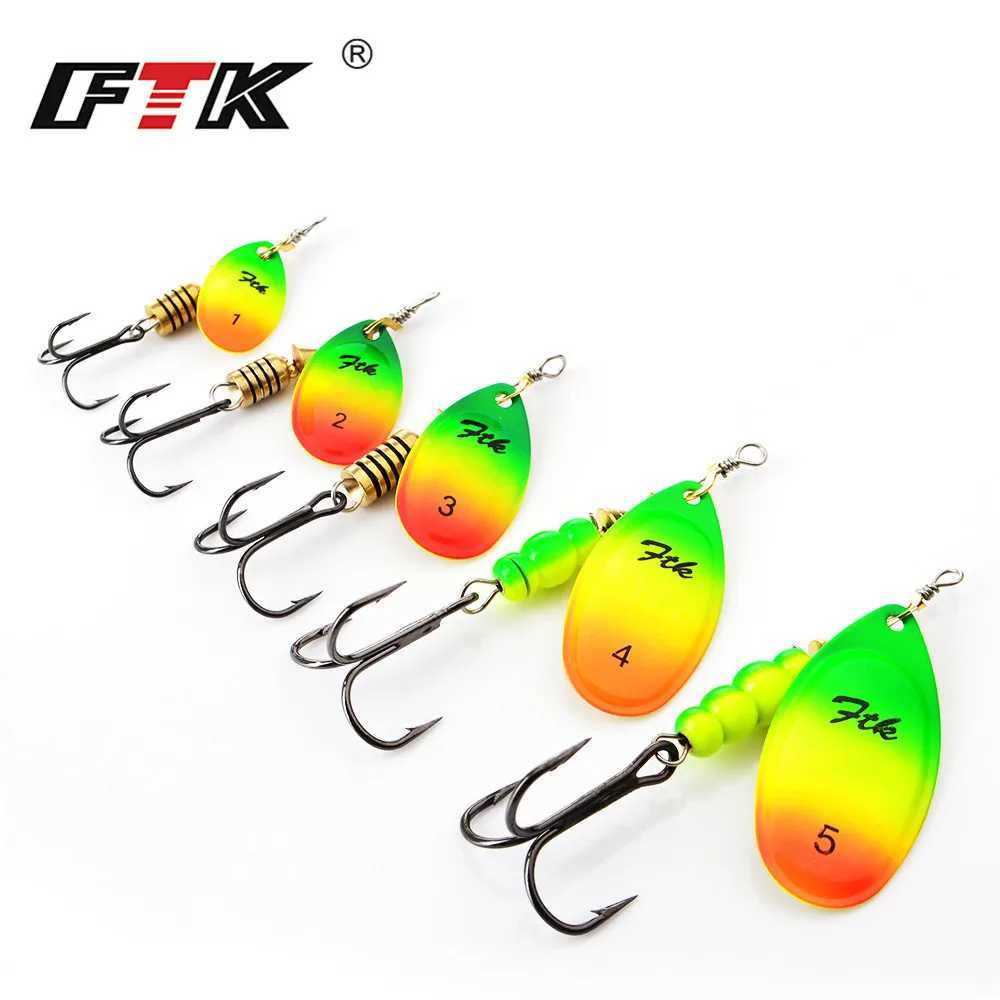 FTK 1PC Spinner Bait 3.2g 4.3g 6.1g 9.6g 13.6g Spinner Bait Spoon Fishing Bass Lure With Treble Hook Tackle High Quality Z250411