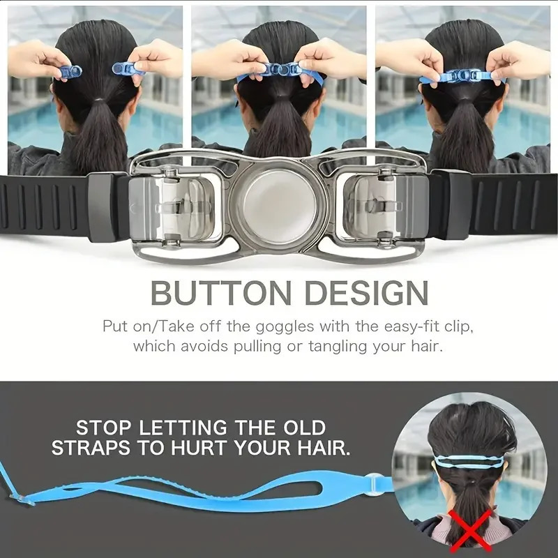 1pc Large Frame Swimming Goggles With Earplugs Waterproof Anti-fog Adult Swimming Glasses Swim Eyewear 250411