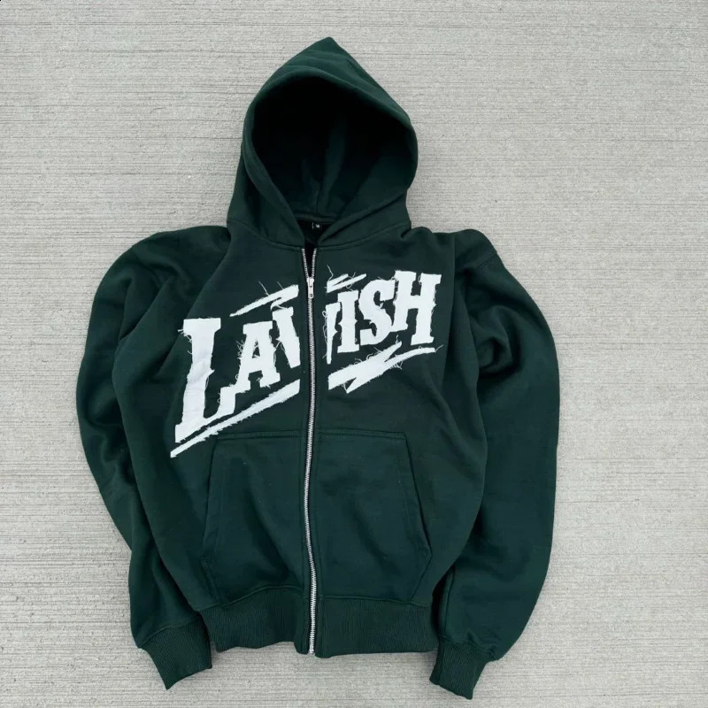 Y2K Hip Hop Retro Zipper Hoodie Letter Embroidered Hoodie Mens Street Fashion Loose Casual Sweatshirt Mens Top 250411