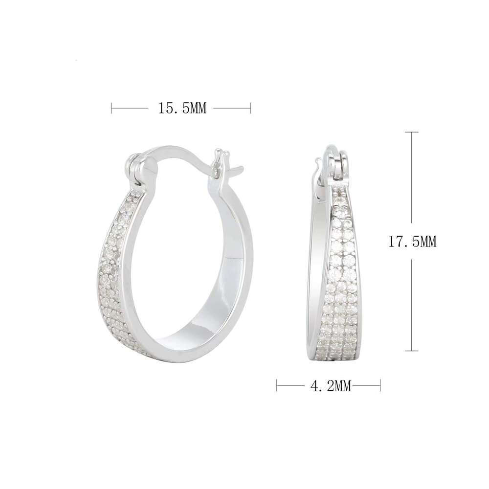 Cross-border Explosions European and American Style S Sterg Sier Zircon Earrings Fashion Elegant Simple Casual