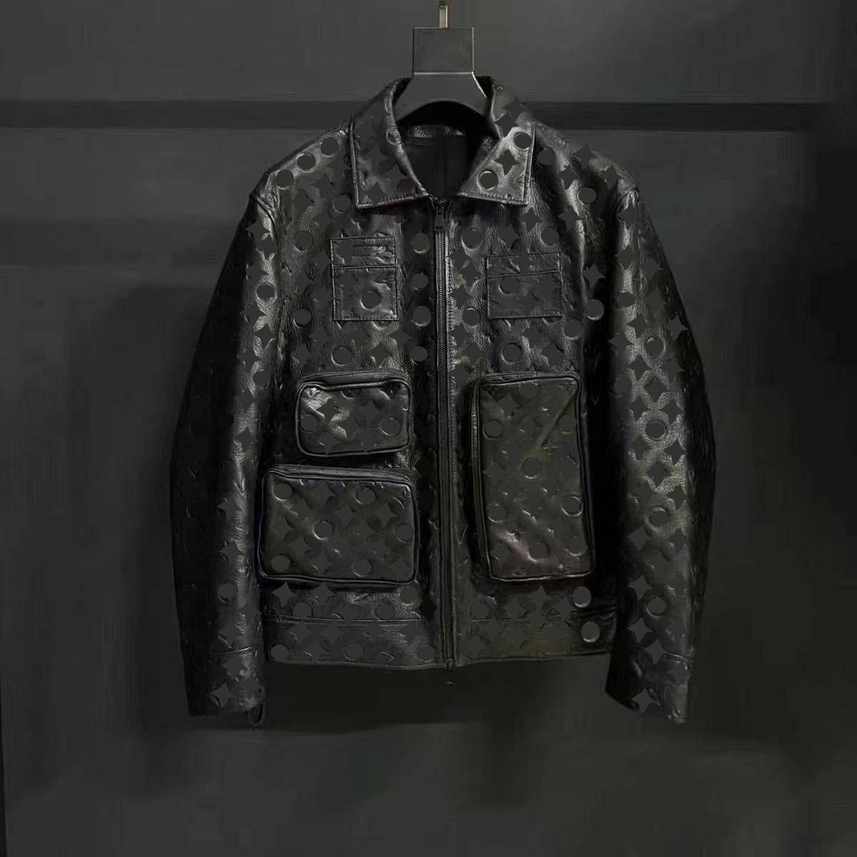 Mens Jackets Fur Leather Coats Pockets Denim Casual Jacket Shirts Wind Coat Thicks Outwears Man Tops Jackets Zippers Windbreaker Asian S-3XL