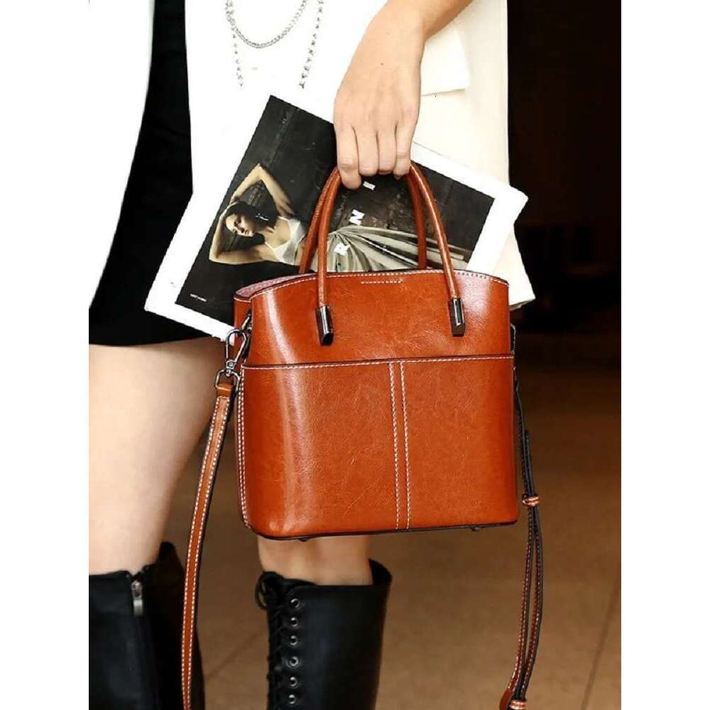 Designer Bag 100% Geniune Leather Women Bucket Casual Ladies Crossbody Hand High Quality Commuter Shoulder Bag For Girls