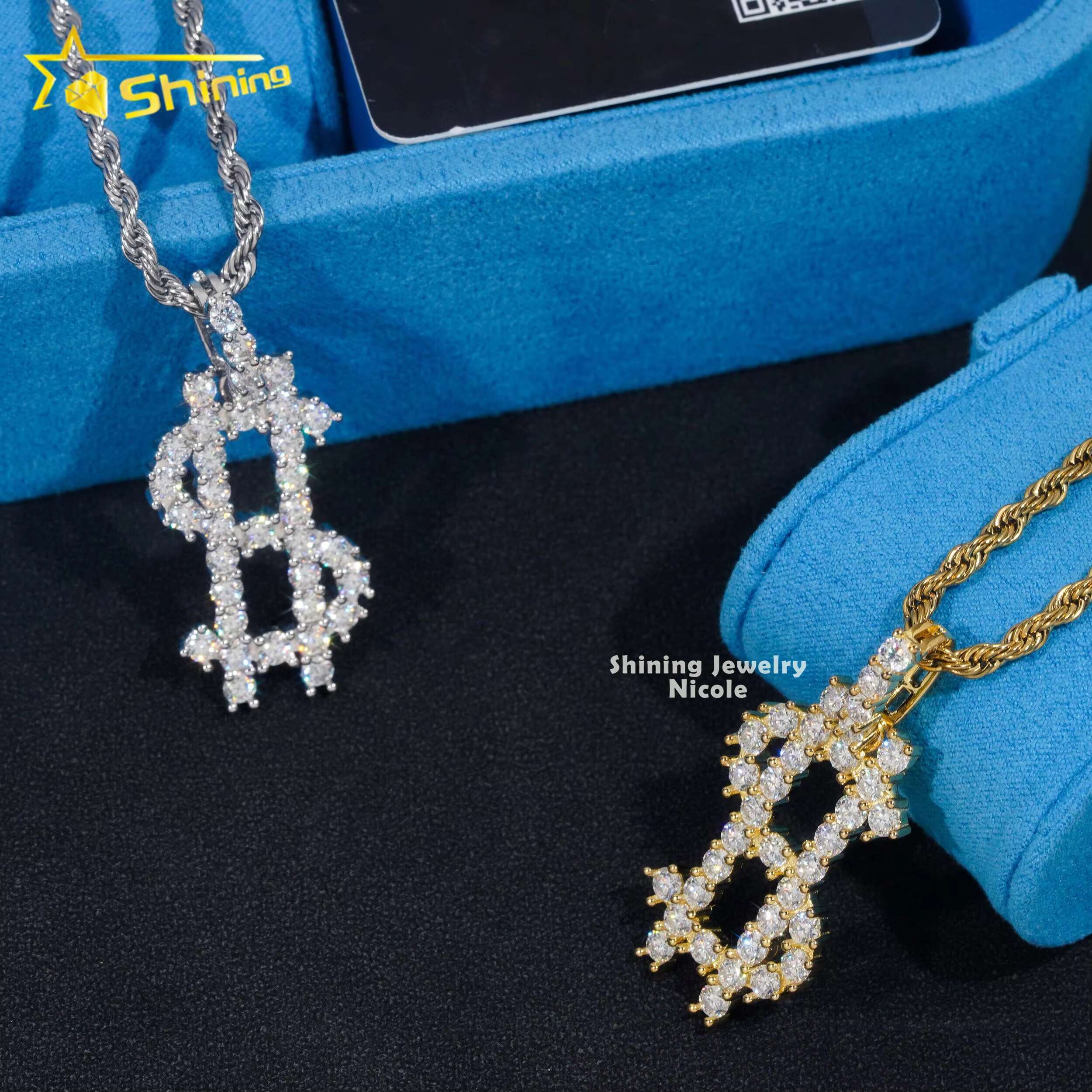 Hip Hop Style Money Sign High Quality GRA Certificate Diamond 925 Silver Moissanite Pendant