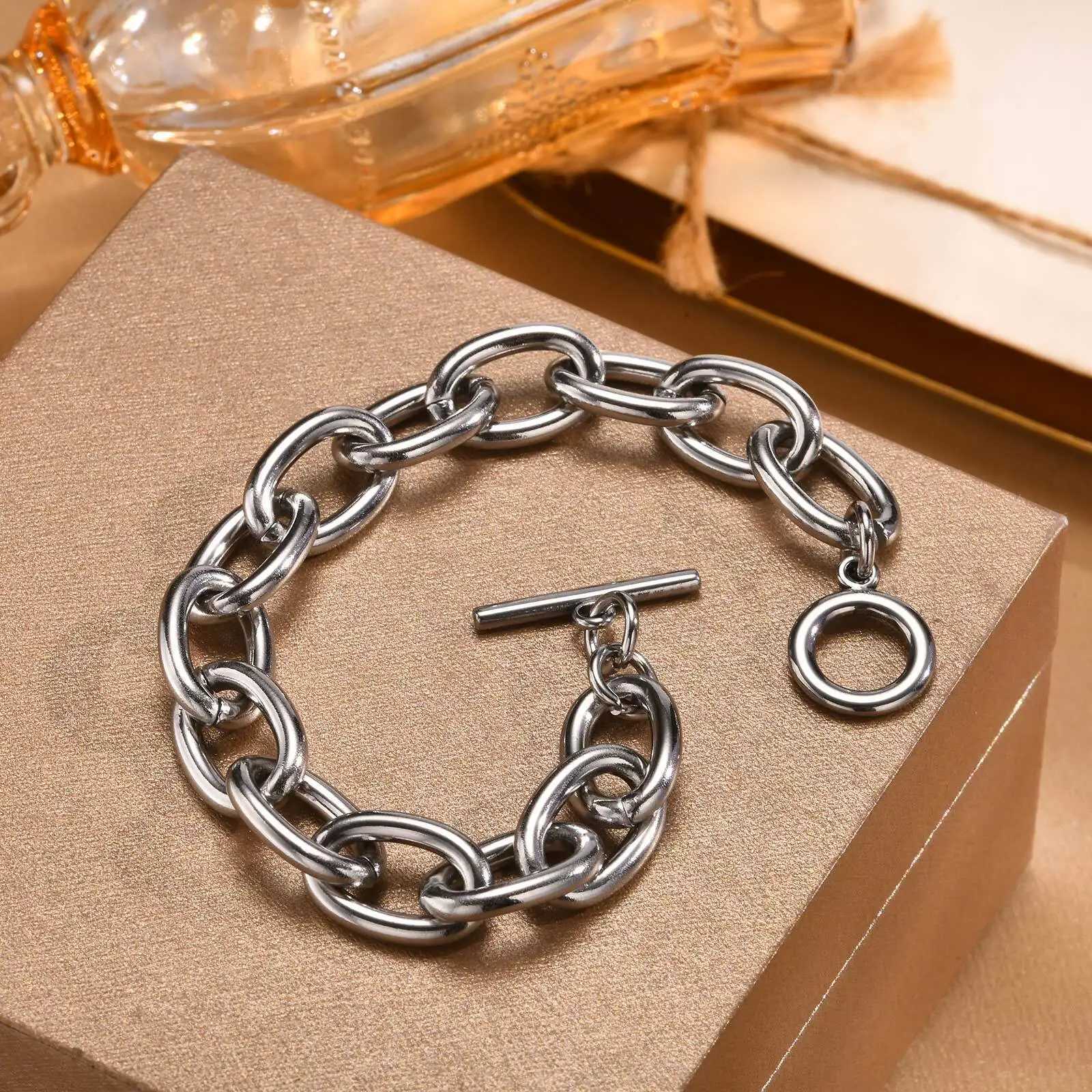 Heavy ladies switch bracelet stainless steel heavy OT buckle bracelet W250411