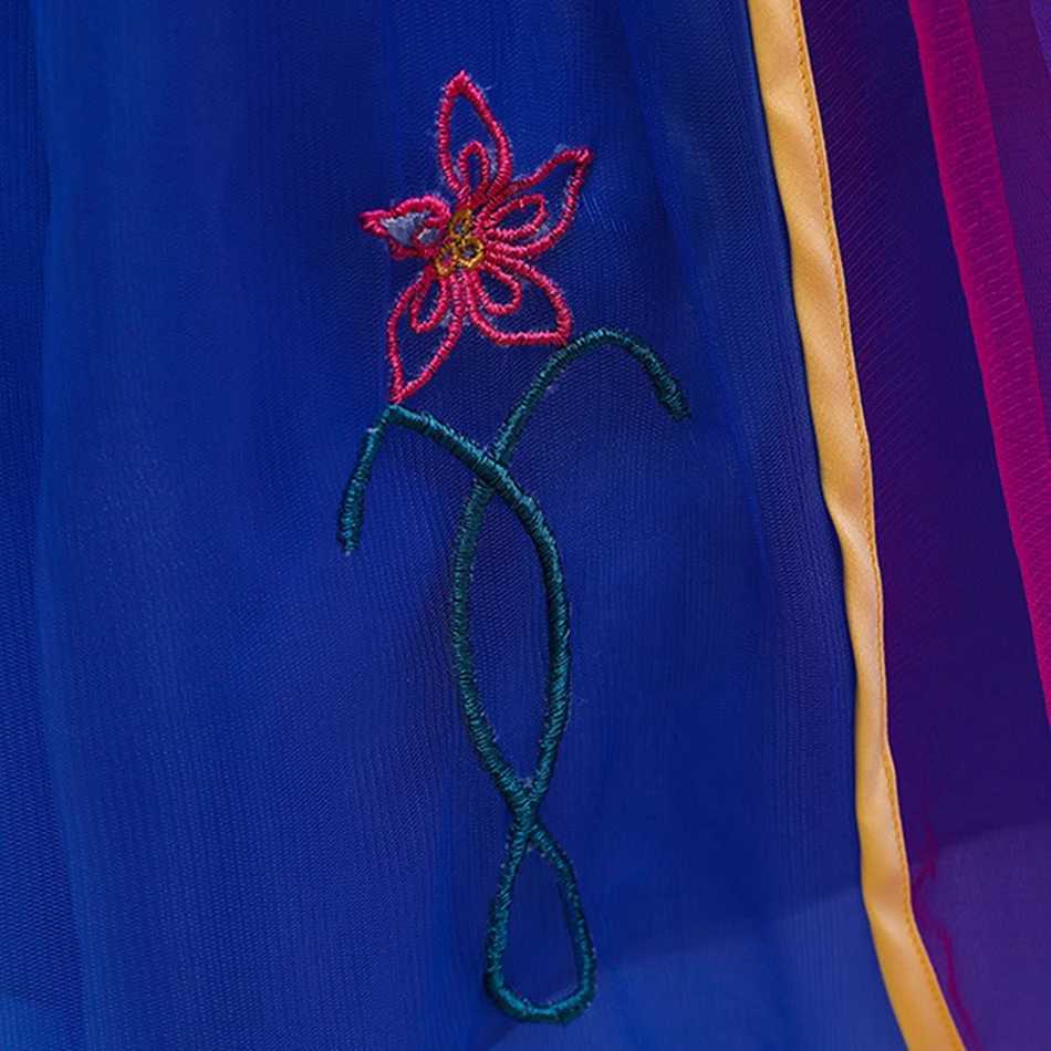 Disney Anna cosplay princess dress girl fantasy Vestido childrens birthday charm costume childrens Halloween carnival birthday party costumeXJ250411