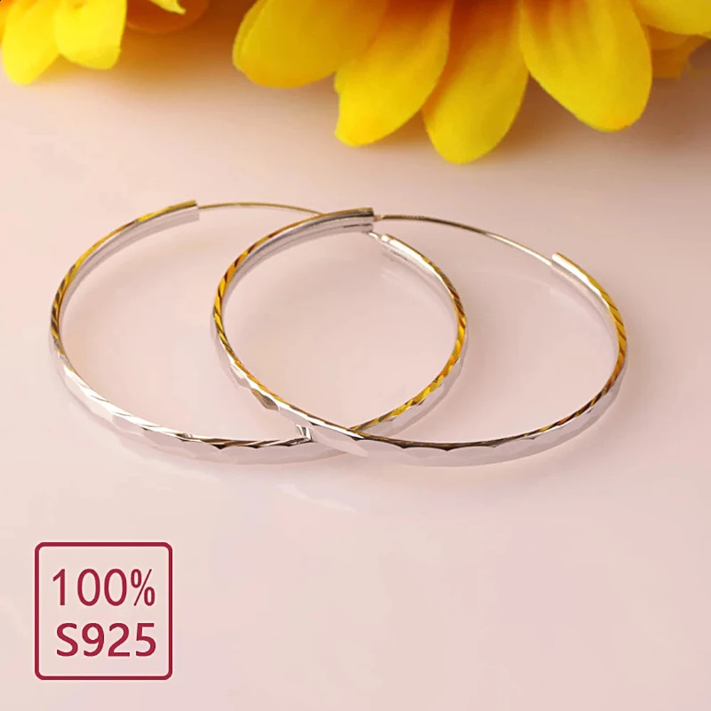 Daifuni 925 sterling silver 2.5-6mm womens earrings fashion jewelry single circle diamond round large earrings party gift 250409