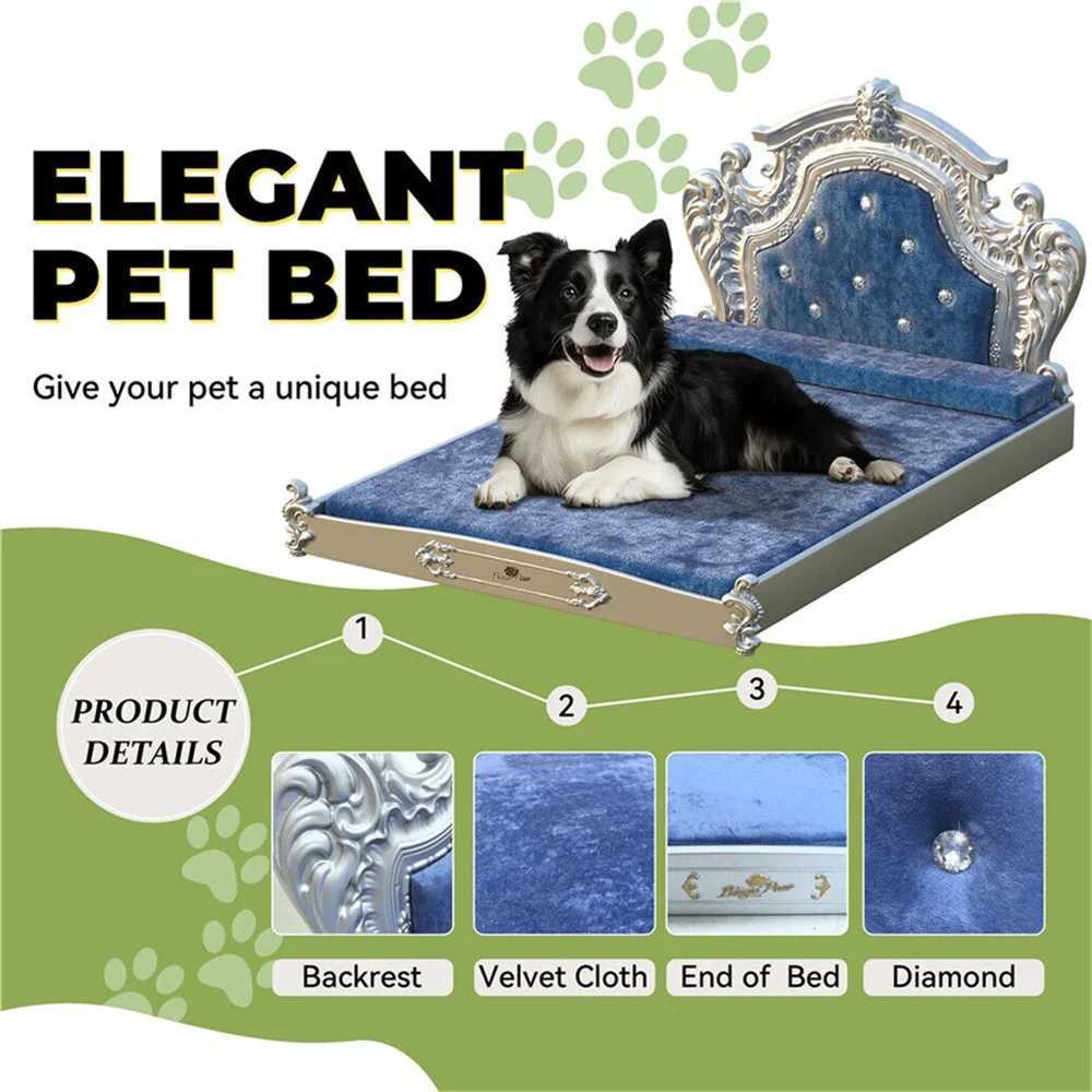 Amazing large dog bed with top plate soft Dutch velvet pet sofa bed high frame pet lounge bed suitable for medium-sized large dogs X2504121