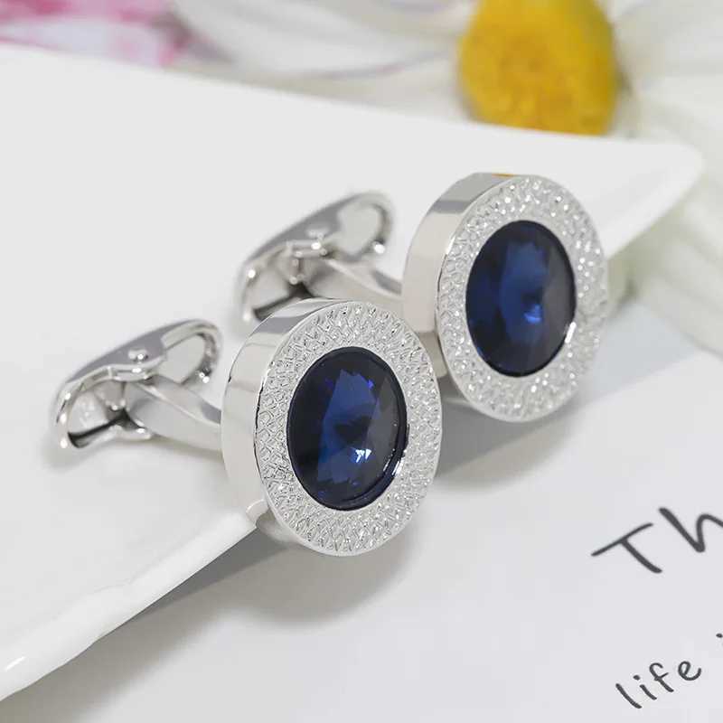 1 pair of exquisite jewelry mens cufflinks enamel crystal round wedding party cufflinks French shirt cufflinks boyfriend giftT250412
