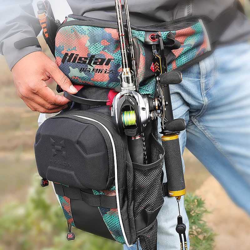 HISTAR Big Capacity Multi-Pocket Waterproof Oxford Fabric Multi-functional Casting Rod Fishing Side Bag Z250411