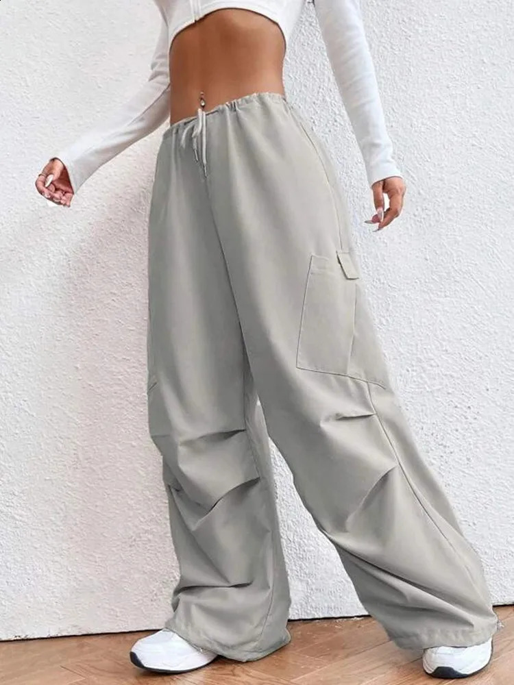 Grey womens sports pants autumn Baggy Fashion oversized pants summer ultra-thin fashion overalls streetwear Trousers for sale 250408