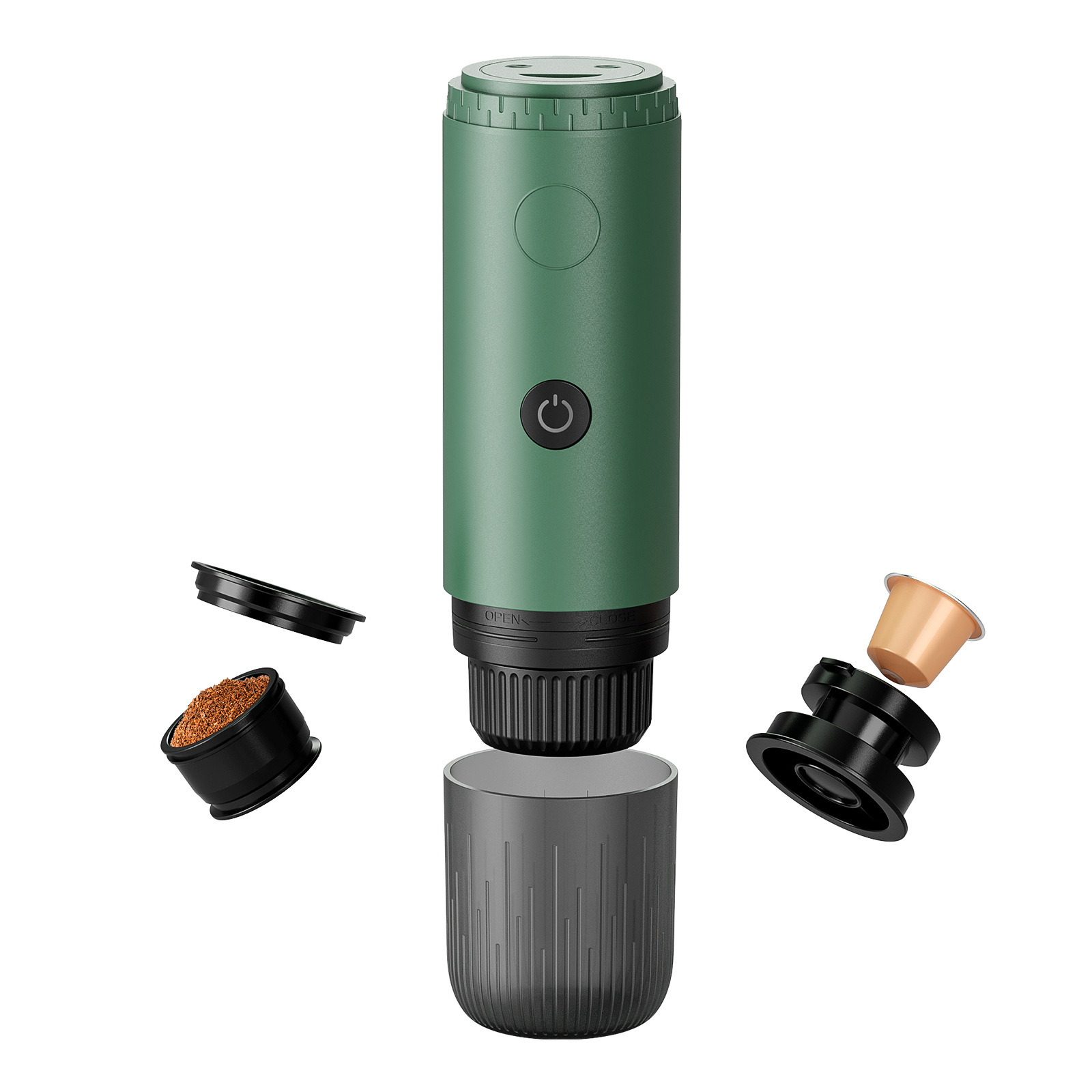 New USB Charging Italian Coffee Machine Outdoor Portable Car Dual Tray Capsule Coffee Machine