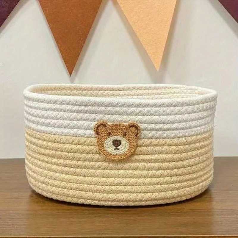 A small bear-patter baby ro basket / baby ro decoration / baby ro storage basket / desktop remote control storage box Y251112