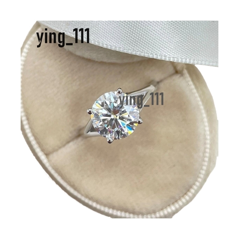 Jewelry 18K 14K White Gold 3.0 Carat Round Shape E VS1 Lab Diamond Solitaire Split Engagement Ring Pt950 Available Wedding Gold Ring For Women