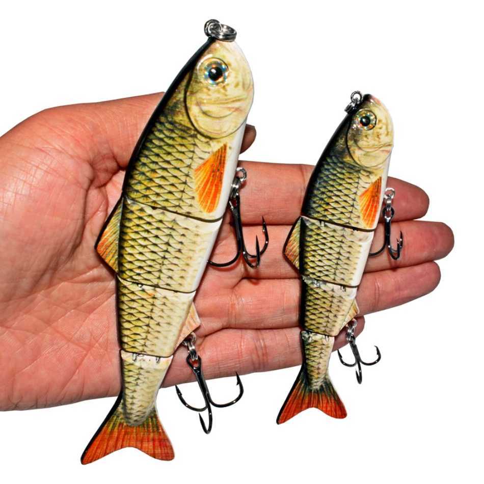 Abziyat Fishing Lures 4section Hard Tail Minnow Lure Swimbait Crankbait Fishing Tool Hunting Ice Fishing Bait Lifelike Fish Z250411