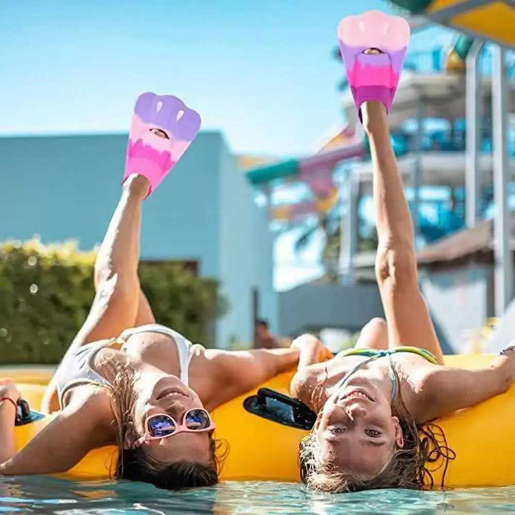 Comfortable and slip resistant swimming fins ergonomic diving foot board assisted training silicone short swimming training lapel deviceY250412