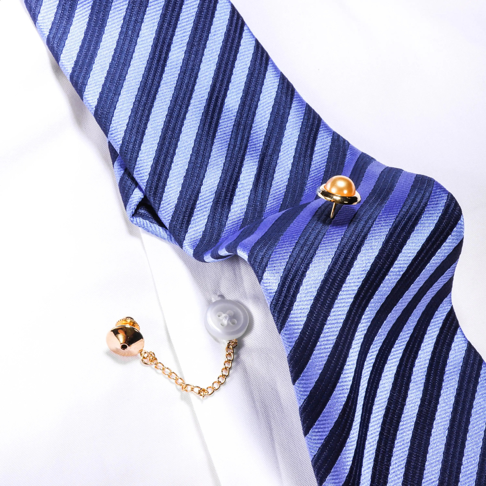 Heisen mens pearl tie nail mens tie pin necklace pin lapel pin used for weddings birthdays and parties 250409