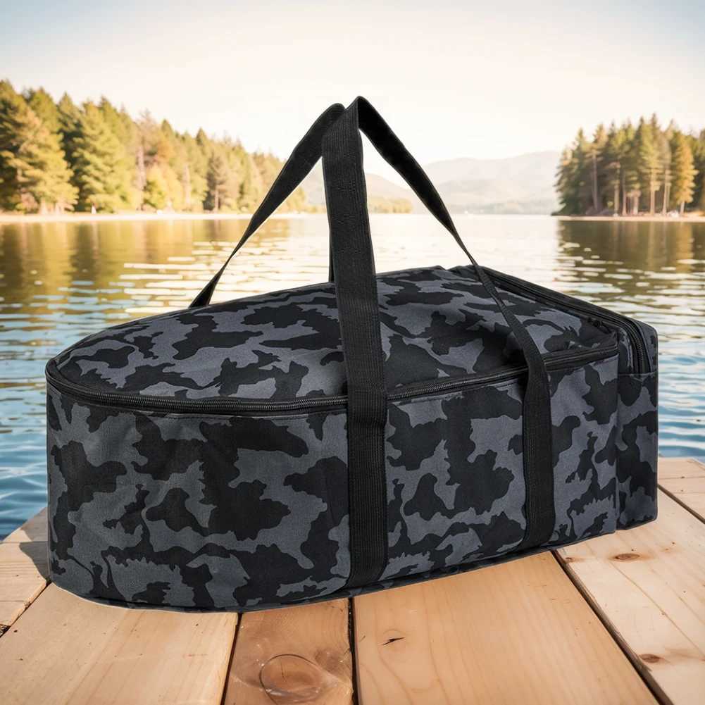 Fishing Boat Storage Bag Water Repellent Fishing Tackle Bag Double Zipper Portable Carry Bag with Handle Fishing Equipment Z250411