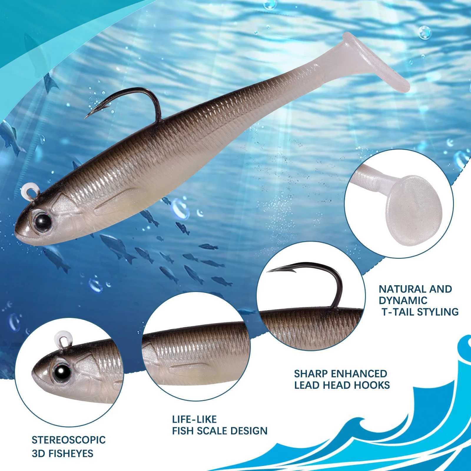 9KM 6Pcs Fishing Soft Lures 6~12.5g Jig Head Soft Fishing Lure Bass Freshwater Perch Paddle Tail Swimbait Fishing Bait Trout Z250411
