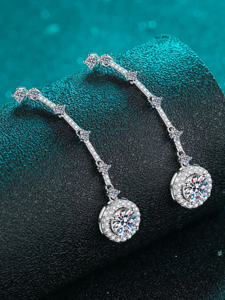 MoisaLuxe Official Store Plata Sterling 925 Silver Long Tassel Round Bag Earrings for Women Hoops Piercing Day Gift 250411