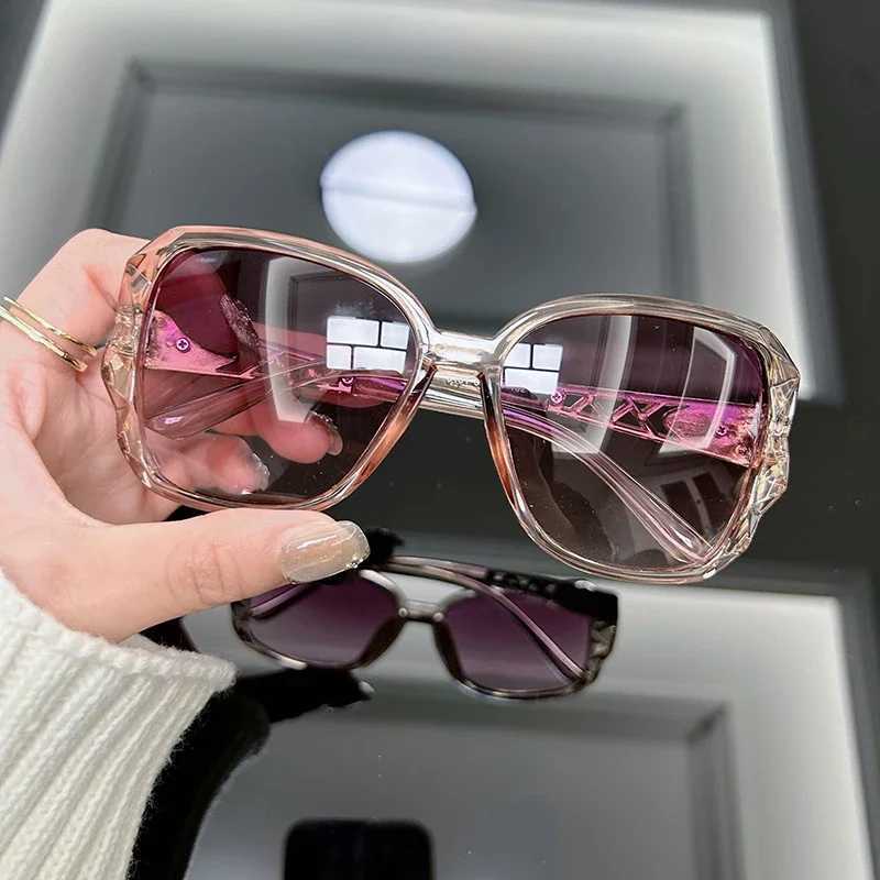 Vintage Oversized Sunglasses Women Brand Big Frame Retro Sun Glasses Female Fashion Shades Black Gradient Z250411