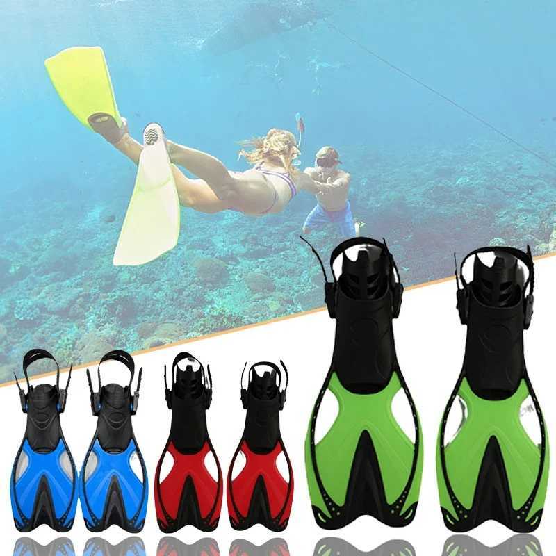 Universal Childrens Frog Shoes Silicone Adjustable Short Diving Auxiliary Fin Childrens Lightweight Diving Training EquipmentY250412