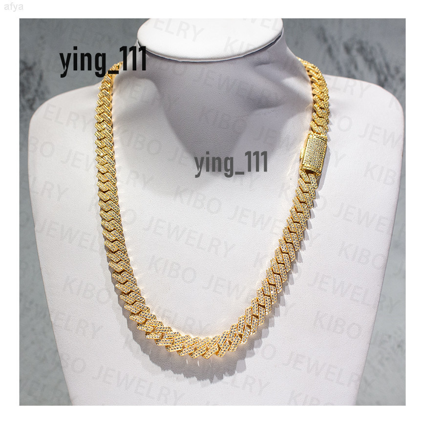 Christmas Gift Hip Hop Custom Iced Out 12mm Vvs Mossanite 10k Solid Gold Moissanite Cuban Link Chain