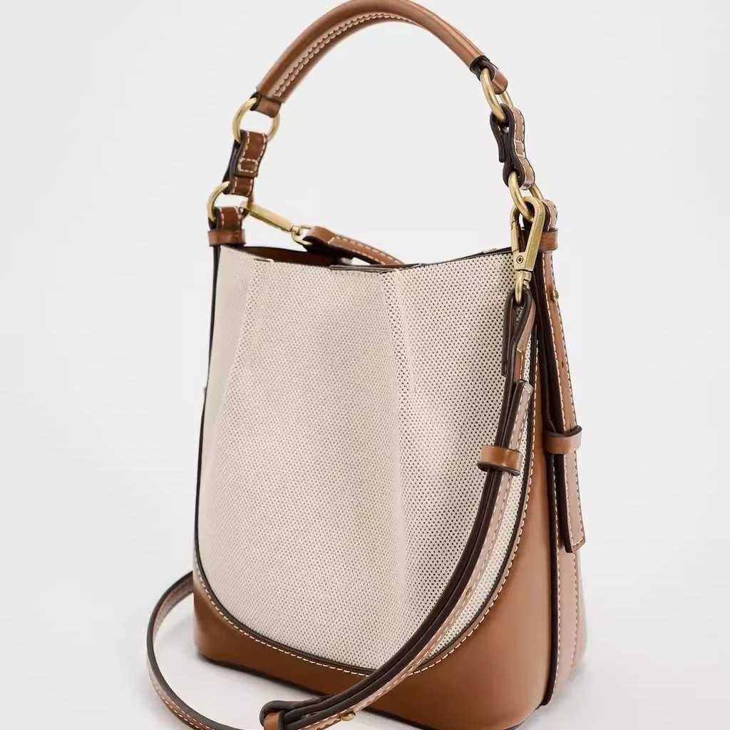 Fi wide shoulder strap bucket bag high-quality shoulder bag mini wallet and handbag womens designer bag 2024 cross body bagXJ250412