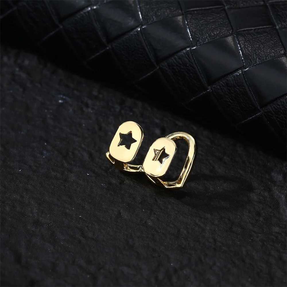 Hip hop fashion teeth hollow star single/double teeth grill jewelry unique teeth decoration role-playing decoration gift W250412