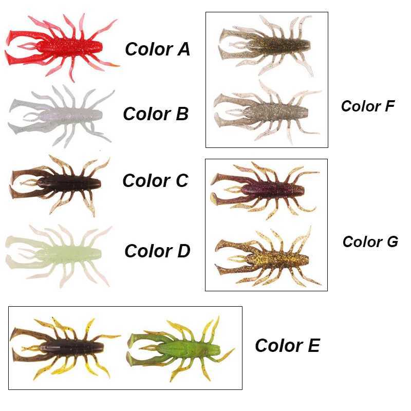 WESTBASS 4PCS Soft Swimbaits 3.5cm-7cm Silicone Creature Insect Baits Rubber Shrimp Wobblers Lilelike Fishing Lures Isca Pesca Z250411