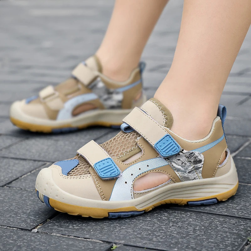 Boys Soft Sandals Fashion Children Shoes Solid Color Baby Sole Anti-slip Anti collision outdoor Girls Sandalias Flat Beach 250411