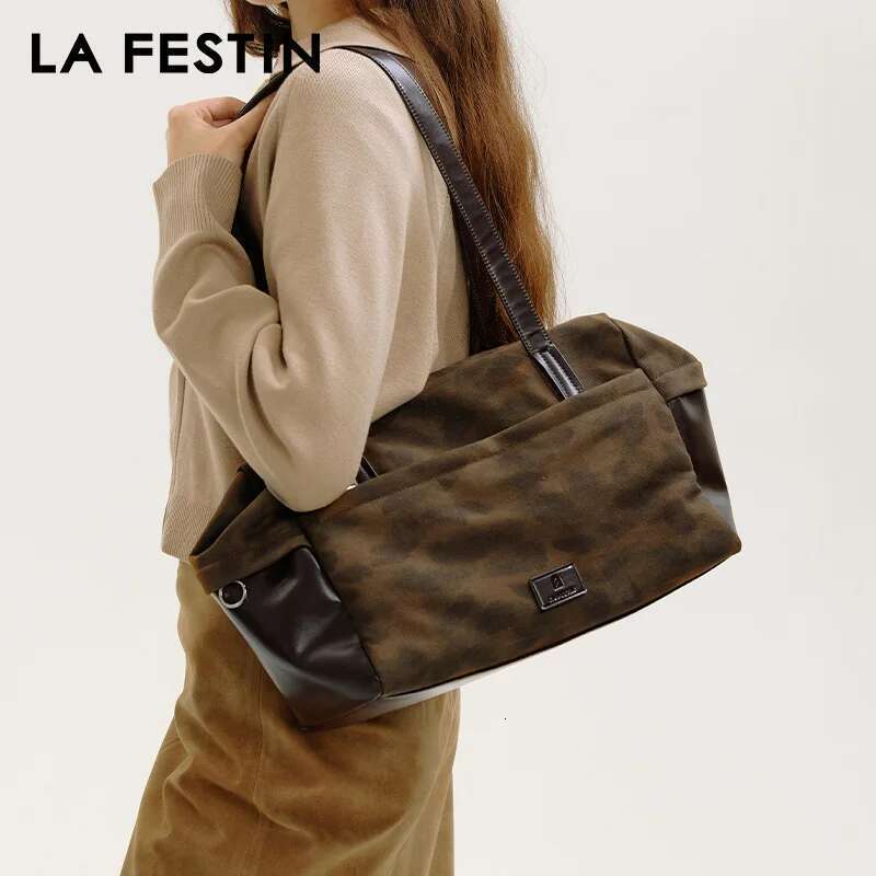 LA FESTIN Original 2025 New Tote Bags Fashion Shoulder Brand Women High-Capacity Leather Bag