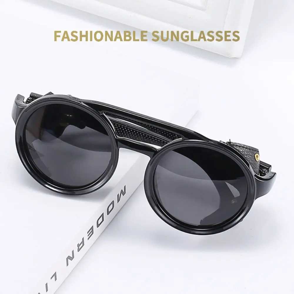 Fashion Sun-Protective Round Sunglasses Punk Outdoor Eyewear Driving Glasses Black Shades Riding Goggles Z250411
