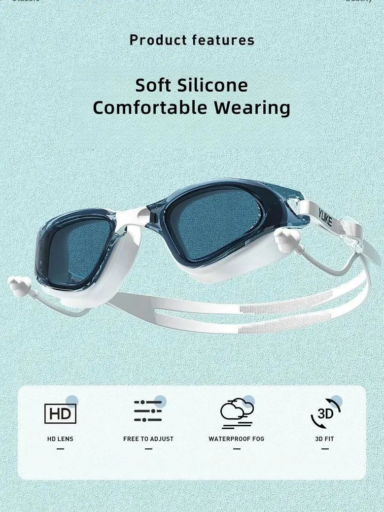 HD Anti-fog Professional Goggles Swimming Glasses Professional Grade Set Nearsighted Goggles Degree Silicone Soft Comfortable 250411